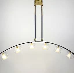 Дизайнерська люстра у вигнутому каркасі чорного кольору Line.F ZL 1708/6