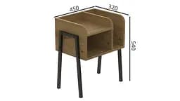 Тумба модульна Ferrum-decor Амелі 540x450x320 метал Чорний ДСП Дуб Артізан 16 мм (FRD-103009) - мініатюра 2