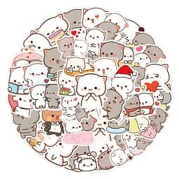 Стікерпак Набір наклейок GeekLand Милий кіт 60 штук