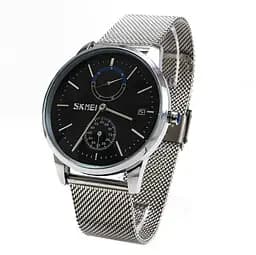 Наручний годинник чоловічий Skmei 9182 Silver Black, 9182SIBK (18400) - мініатюра 3