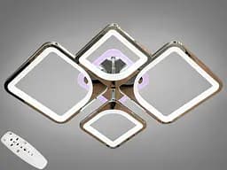 Стельовий світильник LED Diasha 8060/2+2HR, 100W, 3200K-6500K, хром, акрил, сучасний стиль з пультом, димером, підсвічуванням
