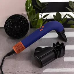 Фен-стайлер для волосся Super Hairdryer 1600 Вт 4 насадки, синій - мініатюра 2