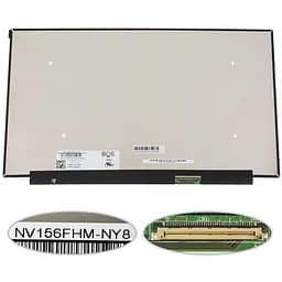 Матриця 15.6" NV156FHM-NY8 1920х1080, 40pineDP, IPS, 165Hz, 300cd/m2, 100% sRGB, LED, SLIM без планок та вушок, матова, роз'єм справа внизу для ноутбука
