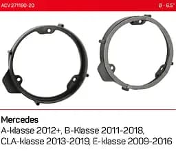 Проставки під динаміки ACV 271190-20 для автомобілів Mercedes A-klasse, B-klasse, CLA-klasse, E-klasse - мініатюра 5