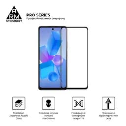 Захисне скло на Infinix Hot 40 Pro з олеофобним покриттям, Pro, повне проклеювання, антистатичний і пиловідштовхуючий шар, 9H, самоклеючеся, 2.5D, на весь екран, антистатичний клей, ArmorStandart (ARM73828) - мініатюра 2