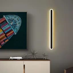 Удлиненное черное бра в металлическом корпусе 60 см Line F Арт. W010/600 ВК