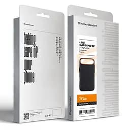 Карбоновый чехол для Apple iPhone 17 Air, LikeCarbon2 SE MagCase, черный, тонкий защитный чехол-панель из поликарбоната с магнитами N52, MagSafe, противоударный, совместим с беспроводной зарядкой, приподнятые края для защиты камеры, ArmorStandart (ARM89155) - мініатюра 8
