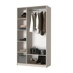 Шафа 3-дверна MebelStar Оскар Gloss BL-B, стандарт 120x52x220 см Антрацит/Альмонд (MBS-5179) - мініатюра 4