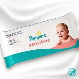 Набір дитячі вологі серветки Pampers Sensitive 720 шт. (9 упаковок x 80 шт.) - мініатюра 4