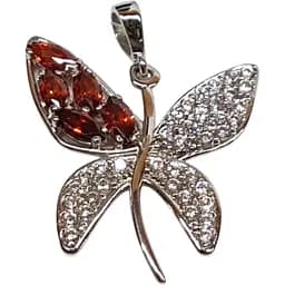 Срібна підвіска Qvaliz Метелик з фіанітами. 903-00334 Червоний