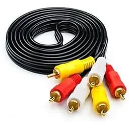 Кабель Atcom 3хRCA - 3хRCA (M/M), 1.8 м, Black пакет (10711)