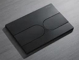 Панель змиву Koer KT-0604-05 240x160x10mm пластикова, кнопка закруглена KR5324, Чорний матовий - мініатюра 3