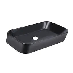 Умивальник Qtap Scorpio накладний прямокутний 550x390x120 мм Black matt + донний клапан PU03, Чорний матовий - мініатюра 4