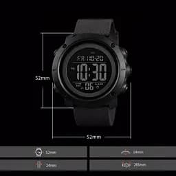 Наручний годинник Skmei 1434 Black Black ABS ring, 1434BKBK (18476) - мініатюра 5