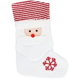 Прикраса новорічна Offtop Шкарпетка Санта біла (855068)