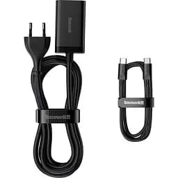 Мережевий зарядний пристрій Baseus GaN3 Pro Desktop Fast Charger 2C+2U 65W + Cable USB-C to USB-C Black (CCGP040101) [80903] - мініатюра 6