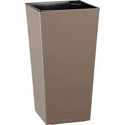 Кашпо Plastkon Elise 20х20х36 см глянцевое серо-коричневое