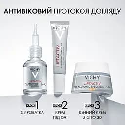 Антивіковий крем тривалої дії з сонцезахисним фактором Vichy Liftactiv HA Корекція зморшок та пружність шкіри SPF 30 для всіх типів шкіри 50 мл - мініатюра 6