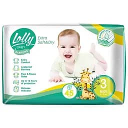 Підгузки Lolly Soft Midi 3 4-9 кг 45 шт (4820174981259)