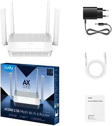 Роутер Cudy WR3000P AX3000 Wi-Fi 6 2.5G Mesh PoE Router (WR3000P) - мініатюра 3