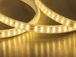 Светодиодная лента 220в, 180шт/м, герметичная, 12мм, теплый