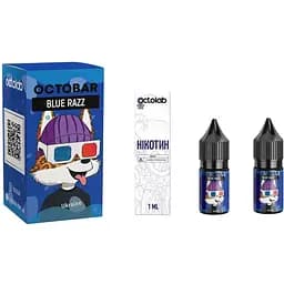 Набор компонентов для самозамеса солевой жидкости Octobar NFT Blue Razz 10 мл 0-50 мг Малина лимонад лед (12422)