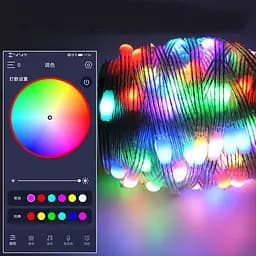 Світлодіодна стрічка 10M Bluetooth Dream Color Fairy Lights 5V USB RGB IC Водонепроникні різдвяні вогні - мініатюра 7