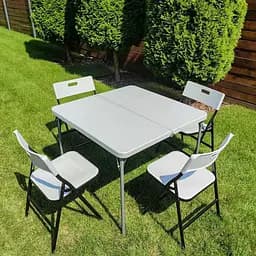 Набір мебелів складний Стіл і 4 стільця з сумкою білий SW-00001540