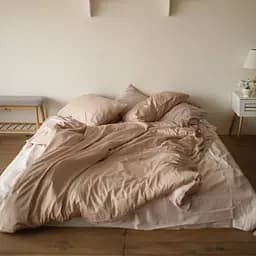 Комплект постельного белья 100% бежевый хлопок Latte - двуспальный