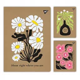 Набір зошитів для записів А4 Yes Flowers 48 аркушів в клітку 3 шт. (681997)