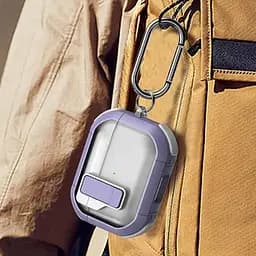 Футляр протиударний Locking Button для навушників Airpods Pro 3 Light Purple - мініатюра 6