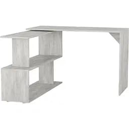 Стол компьютерный угловой Белый, прямой, письменный стол из ДСП S-01 Бетон