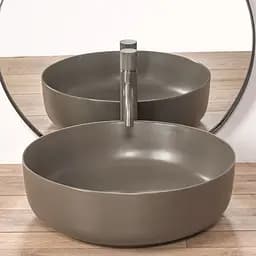 Умивальник Rea Elma grey mat накладний REA-U8495, Сірий - мініатюра 4