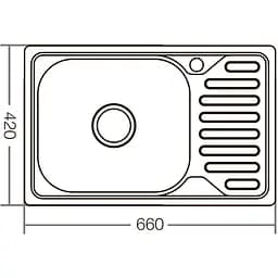 Мийка для кухні Zerix Z6642-08-180E satin (ZX1600) - мініатюра 3
