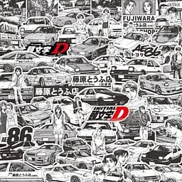 Стікерпак Ініціал Ді Набір наклейок GeekLand Initial D 75 штук