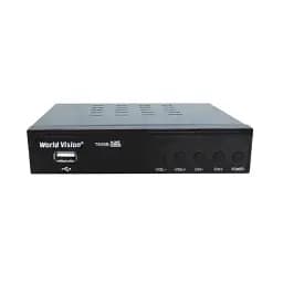 TV-тюнер зовнішній автономний World Vision T645B, Black, H.265, AC3, DolbyDigital, DVB-T2/T/C, FM тюнер, IPTV, DLNA, Stalker, 7 кнопок, дисплей, 2хUSB, металевий корпус, пульт що навчається для керування ТВ, вбудований блок живлення, CPU-GX6706