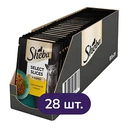 Влажный корм для кошек Sheba с домашней птицей в соусе 2.38 кг (28 шт. х 85 г)