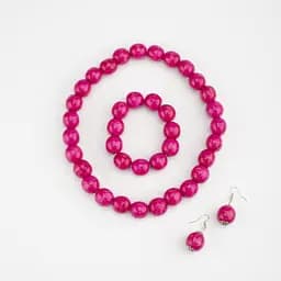 Набір намисто-сережки-браслет 12 Рожевий (2000989657750A)