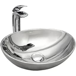 Умывальник Rea Sofia silver накладной серебристый REA-U0852, Хром