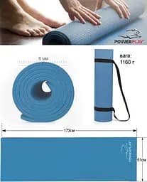 Коврик для йоги и фитнеса PowerPlay 173х61х0,6 см fit0008760 - мініатюра 8