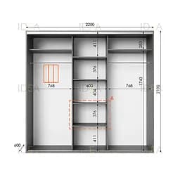 Шафа-купе Idea серія 6 220 x 60 x 210 см Венге темний - мініатюра 2