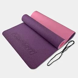 Коврик для йоги и фитнеса TPE+TC 6 мм двухслойный фиолетовый-розовый EasyFit fit0025065
