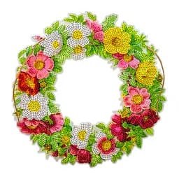 Алмазна мозаїка Strateg ПРЕМІУМ Вінчик троянд підвісний розміром 30х30 см (HHE26391)