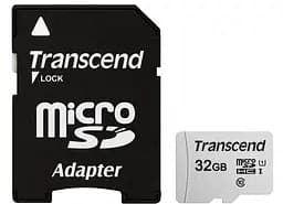 Карта пам'яті microSDHC 32GB UHS-I U1 (TS32GUSD300S-A) + SD адаптер Transcend teh0022585