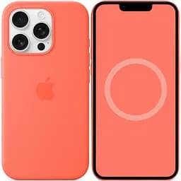 Чохол Silicone case (AAA) with Magsafe and Animation для Apple iPhone 16 Pro Max (6.9) Tangerine