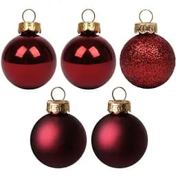 Набір новорічних куль Yes! Fun пластик 6 см 5 шт. бордо (975112)