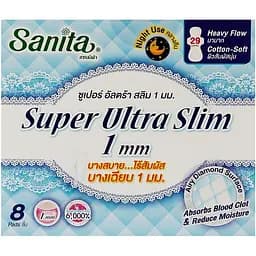 Ультратонкие гигиенические прокладки Sanita Super Ultra Slim 29 см 8 шт.
