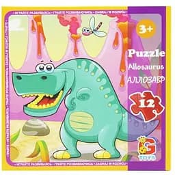 Пазлы детские Динозавры G-Toys LD01, 12 элементов