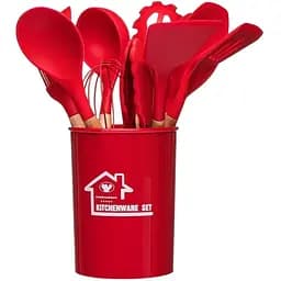 Набір кухонного приладдя Edenberg Silicone kitchen utensils set 12 предметів Червоний