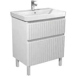 Тумба Мойдодир Fluffy 70-U з умивальником Vivace 70 Білий матовий